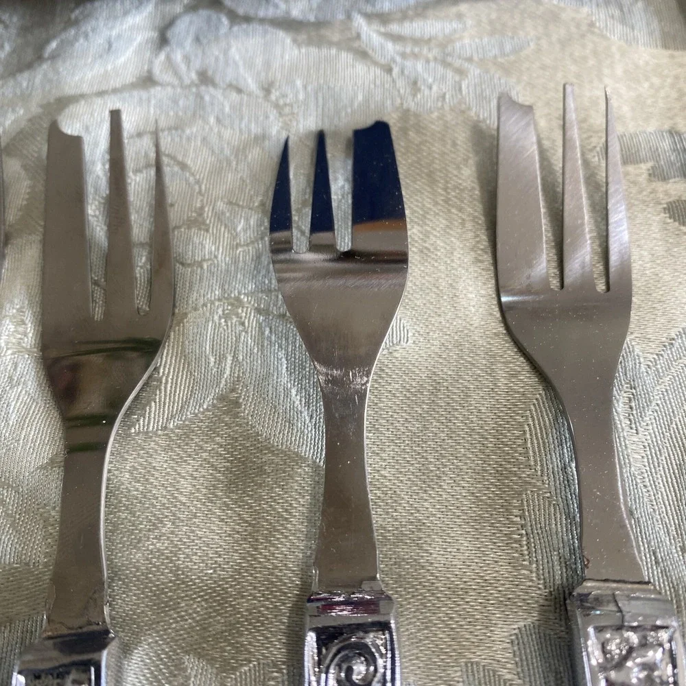 Vintage Israel Souvenir De-Lux‎ Pure Silver Plated boxed set of 6 Forks
